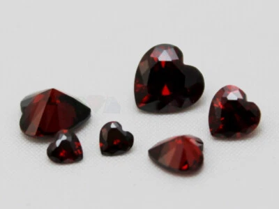 Garnet CZ Heart 4x4mm 6x6mm 8x8mm Cut Loose AAA Cubic Zirconia Gemstone Brown - Image 1 of 4