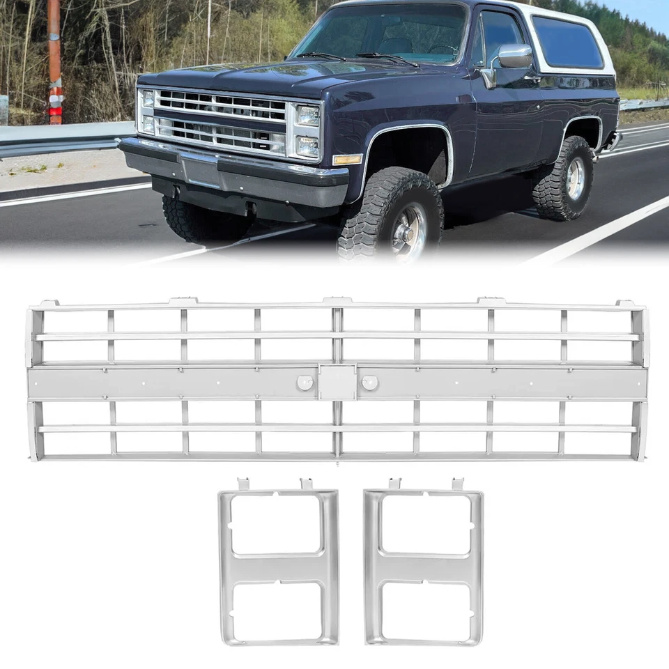 Front Grille+Headlight Bezel Kit For Chevrolet C10 Suburban K5 Blazer 1985-1988 Foto 1 de 4