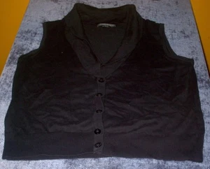 Diseñadores Originales Negro Suéter Chaleco Botón Delantero Grande ¡Envío Gratis a EE. UU.! - Imagen 1 de 3