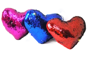 Glitzerherz Pailletten 10cm 3-fach sortiert - Bild 1 von 7