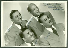 MILLS BROTHERS AUTOGRAPH, 1930's singing group of 4 on 8x10 REAL PHOTO