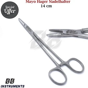 Soporte de aguja Mayo Hegar 14 cm quirúrgico dental costura soporte de aguja piercing quirúrgico - Imagen 1 de 3