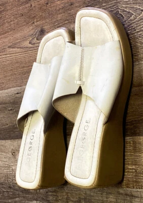 Sandalias de tacón grueso George para dama con punta cuadrada acolchadas deslizables Foto 1 de 4