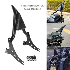 Respaldo portaequipajes Sissy Bar Pad negro para Harley Softail 2006-2012 Fat Boy - Imagen 1 de 9
