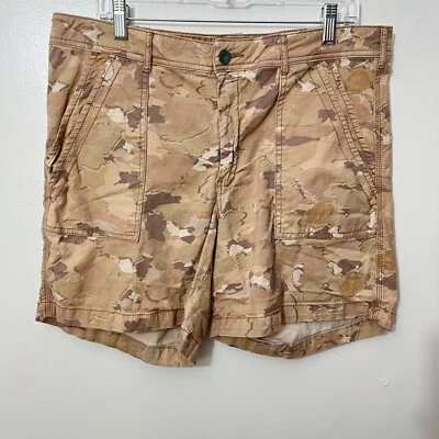 Anthropologie The Wanderer Camouflage Print Shorts Size 32 Cotton Linen Blend - Image 1 of 4