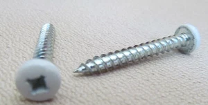 100 Pan White Head Screw # 10 X 1 1/2" Quad Drive Twinfast Thread Screws RV - Picture 1 of 2