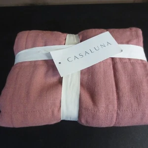 CASALUNA Heavyweight Linen Blend Quilt Pillow Sham - ROSE - 26"X26" - Picture 1 of 4