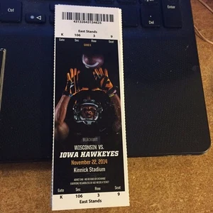 Boleto de fútbol americano universitario 2014 Iowa Hawkeyes vs Wisconsin Badgers 22/11 - Imagen 1 de 1