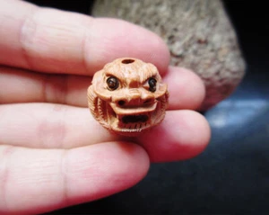 Vintage Netsuke Anhänger zur Schmuckherstellung Statuen Figur Holz Drache 146 - Bild 1 von 6