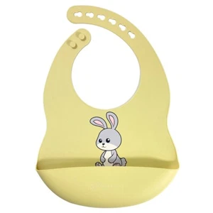 Kid Infant Baby Feeding Bib Apron Waterproof Silicone Sunshine Yellow - Picture 1 of 3
