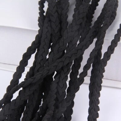 Lote de 10 m/lote cuerda de terciopelo de 6 mm cuerda plana de gamuza sintética cuerda trenzada de tres hilos hágalo usted mismo Foto 1 de 4