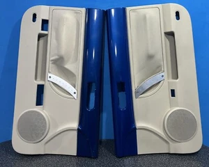 98-10 VW Beetle Convertible Left & Right POWER Door Panel set Panels Beige/Blue - Picture 1 of 8