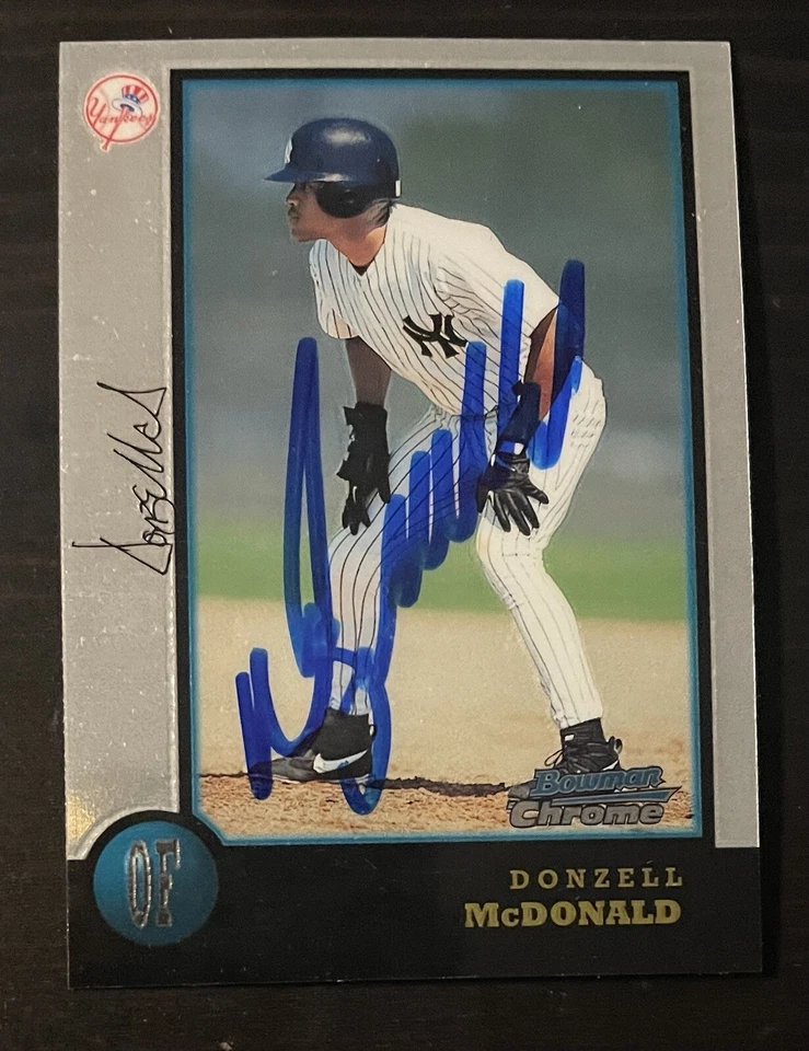1998 Bowman Chrome #350 Donzell McDonald New York Yankees Signed Card Autograph - Image 1 of 1