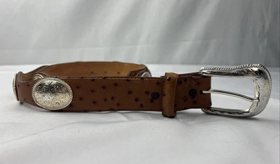 Серебряные медальоны JUSTIN из крупнозернистой воловьей кожи коричневый западный пояс 241PT размер 40 США - Изображение 1 из 4