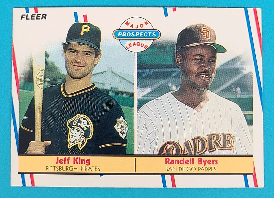 1988 Fleer   #653 Jeff King  Randall Byers RC   Baseball Card B3 - Image 1 of 2