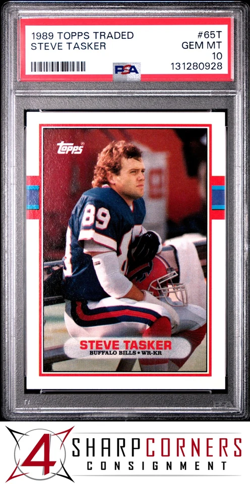 1989 TOPPS TRADED #65T STEVE TASKER RC BILLS PSA 10 - Image 1 of 3
