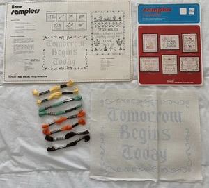 Kit de tela de punto de cruz estampado Wonder Art Sampler 15x12 “El mañana comienza hoy” - Imagen 1 de 7