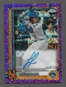 2025 Topps Chrome #RA-LA Luisangel Acuna PURPLE SPECKLE RC AUTO Karte /299 ROOKIE - Bild 1 von 2