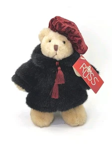 Russ Berrie Sasha der Teddybär im Wintermantel 7 1/2" Samtmantel mit Etikett neuwertig - Bild 1 von 13