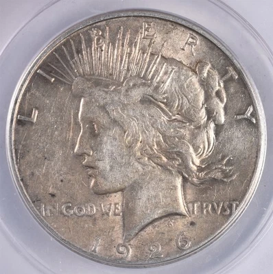 1926-S Peace Silver Dollar - ANACS AU53 Details  - Image 1 of 3