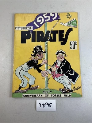 1959 Pittsburgh Pirates Yearbook Baseball MLB Forbes Field Big League 34F95 - Image 1 of 4