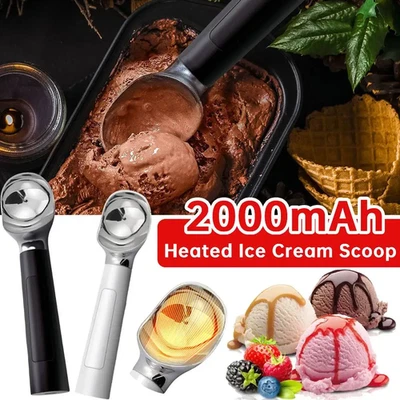 Rechargeable Electric Ice Cream Scoop - Self-Heating Spoon with LED Display - Image 1 of 4
