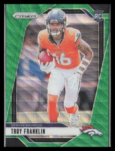 2024 Panini Prizm Green Wave Rookie #393 Troy Franklin Denver Broncos - Picture 1 of 2