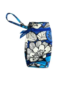 Vera Bradley Water Bottle Holder Blue & White Floral Pattern with Strap - Picture 1 of 6