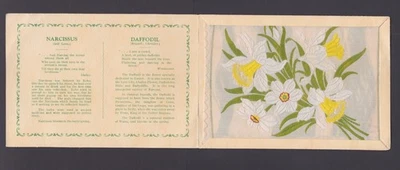 Postcard Silk KENSITAS FLOWERS (Printed Back) Wix Daffodil - Narcissus Cat £50 - Image 1 of 2
