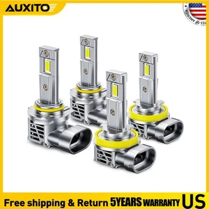 9005 H11 LED Headlight Bulbs Kit 6500K White High Low Beam Light 96000LM Bright - Picture 1 of 10