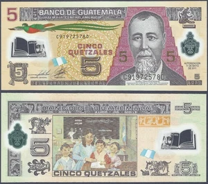 GUALTEMALA - P122b - 5 Quetzal - POLYMER - 2011 - Perfect UNC - Picture 1 of 1