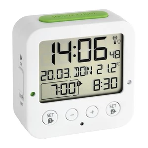 TFA Dostmann Funkwecker Bingo - weiß, LED Hintergr., 2 Alarmfunktionen - Bild 1 von 2