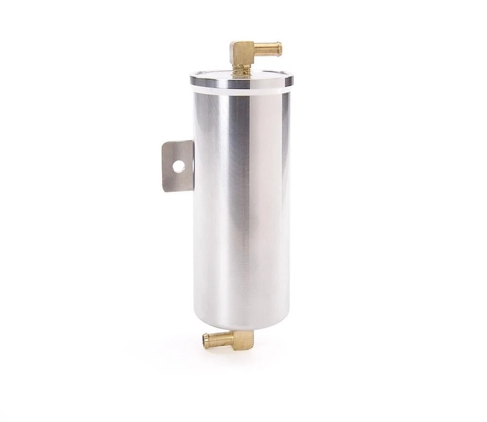 Be Cool 70003 Vented Recovery Tank 7 x 3" w/Inlet Fitting Aluminum Natural - Image 1 of 3