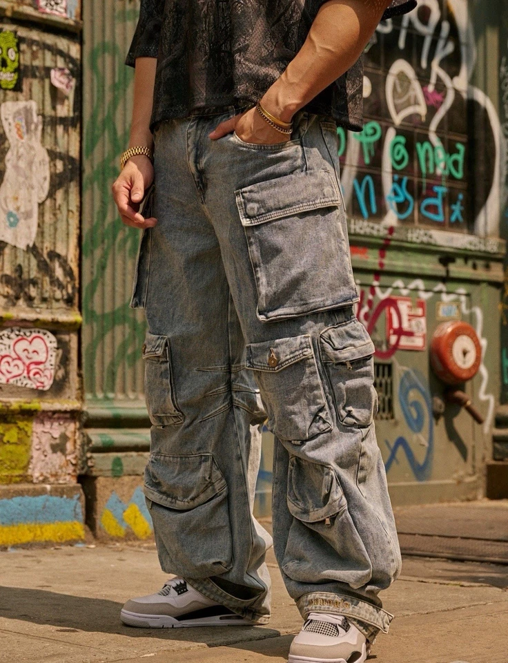 Pants Men's  Jeans Pockets & Zipper Details - Image 1 of 4