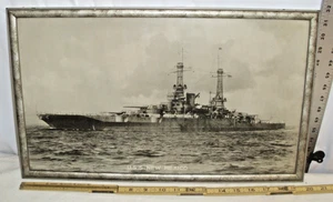 ARMADA DE ESTADOS UNIDOS ACORAZADO NUEVO MÉXICO IMPRESIÓN FOTOGRÁFICA VINTAGE ENMARCADA - Imagen 1 de 3