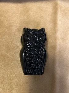 Vintage MCM Viking Glass Handmade Cobalt Blue Glass Owl Paperweight - Picture 1 of 3