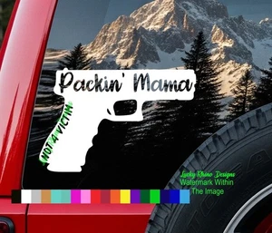 Pistolenverpackung Mama Gun 2A Rechte kein Opfer Auto Fenster Aufkleber Autoaufkleber - Bild 1 von 4