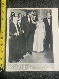 1968 Press Photo Emir of Kuwait Sabah Al-Salim Al-Sabah President Lyndon Johnson - Picture 1 of 4
