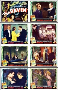 THE RAVEN BELA LUGOSI BORIS KARLOFF Juego Completo 8 IMPRESIONES INDIVIDUALES 11x14 LC 1935 - Imagen 1 de 1