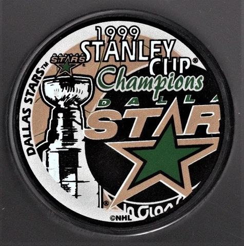 1999 Stanley Cup Champions Dallas Stars NHL Hockey InGlasCo Souvenir Puck Cover