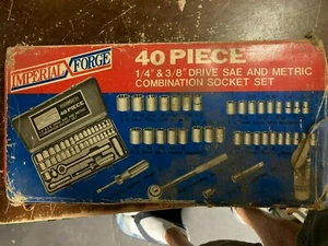 NOS 40 pezzi Imperial Forge SAE e presa metrica cricchetto ret RARO vintage Giappone - Foto 1 di 5