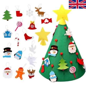 3D Cone DIY Felt Christmas Tree with Ornaments for Toddler Kids Xmas Gift Decor - Picture 1 of 14