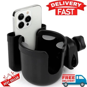 Universal Cup Bottle Phone Holder For Wheelchair Stroller Walker Bike Scooter US - Picture 1 of 16