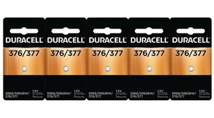 5 Duracell 377 - SR626SW Button Cell Batteries - Picture 1 of 1