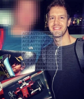 SEBASTIAN VETTEL HAND SIGNED 16X12 F1 PHOTO + EXACT PROOF + COA - Image 1 of 3