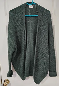 LA Hearts Green Open Front Long Sleeve Cardigan-One Size - Picture 1 of 2