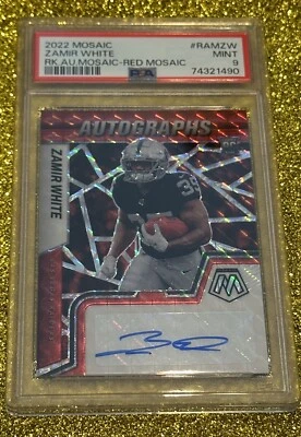 ZAMIR WHITE PSA 9 2022 PANINI MOSAIC AUTOGRAPH RED MOSAIC PRIZM ROOKIE - Image 1 of 4