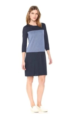 Three Dots Women's Reversible Colorblock Loose Shirt Dress Indigo Blue XL - Image 1 of 4