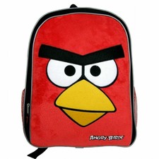 Rovio Angry Birds Kids Unisex Red Bird Face Large Plush Backpack/School Bag