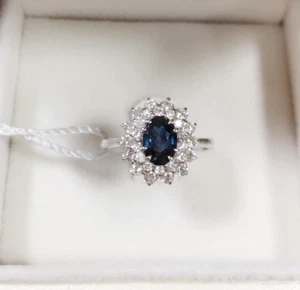 ANELLO ORO BIANCO E DIAMANTI ANELLO ZAFFIRI CT1.39 GIOIELLO DI LUSSO ZAFFIRO - Foto 1 di 4